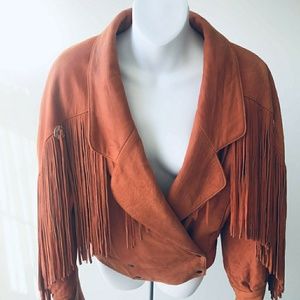 Vintage Retro Suede Fringe Jacket